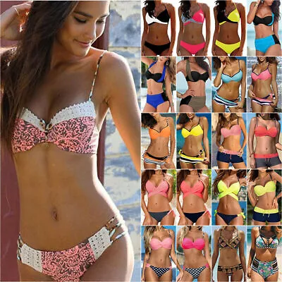 Womens Push Up Padded Bikini Set Ladies Beachwear Swimsuit Swimwear Bathing Suit • £16