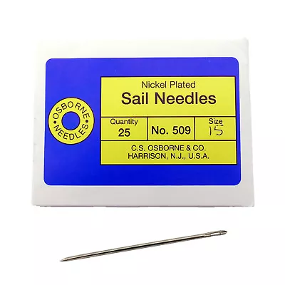 C.S. Osborne Pack Of 25 Triangular Point Sail Needles #509 Size 15 Gauge • $31.95