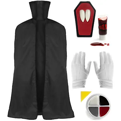 Mens 5pc Vampire Halloween Costume Adult Fancy Dress Count Dracula  • £15.99