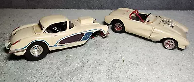 TWO Vintage 58-59-60? Chevy Corvette Model Race Cars - Junk Yard Parts • $22.22