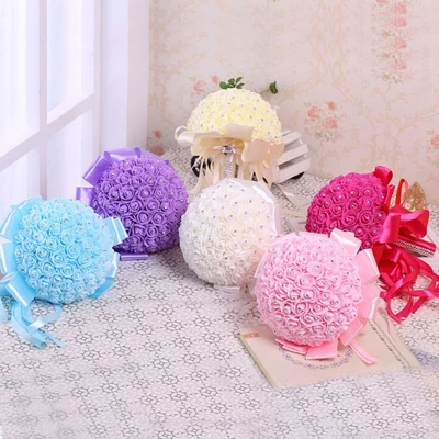 Foam Rose Flower Rhinestone Pearl Brooch Wedding Bridal Bride Bouquet; • $12.33