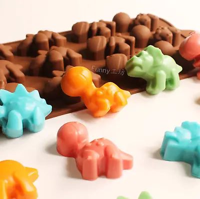 Dinosaur Silicone Chocolate Mould Candy Wax Melt Fondant Mold Ice Cube • £2.21