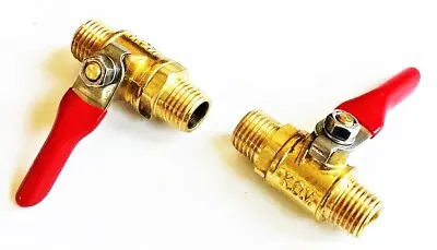 2 Brass In-line 1/4  Npt Air Compressor Line Hose Fitting Shut Off Ball Valve • $16.99