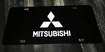 Mitsubishi Car Logo Aluminum Metal License Plate Black W White Logo DISCONTINUED • $23.99