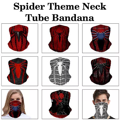 Men Motor Biker Balaclava Neck Warmer Tube Snood Scarf Face Mask Bandana Spider • £2.99