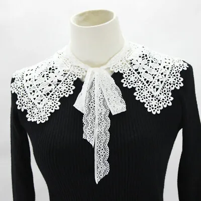 Women Lace Collar Detachable Lapel Choker Necklace Shirt Cloak Fake False Collar • £5.96