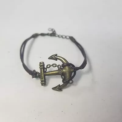 Anchor Bracelet Nautical Leather Wristband Beach Unisex Mens • $10.99