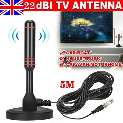 £16.89 • Buy Digital Freeview Antenna Truck Boat Campervan Gain 22dBi DVB-T TV Aerial Car UK