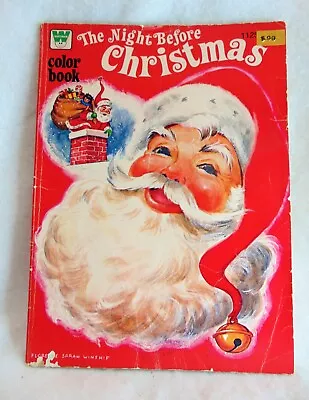 Vintage 1977 Whitman Coloring Book The Night Before Christmas Santa Claus  • $14.95