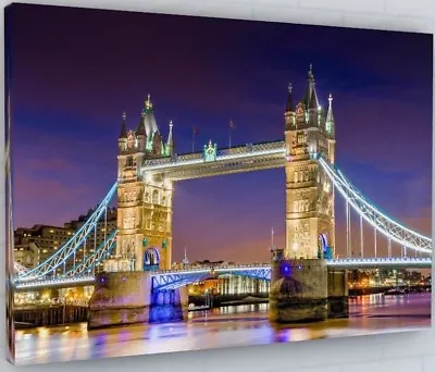 Tower Bridge London Canvas Picture Print Wall Art Deep Frame • £39.77