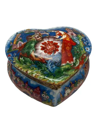 Lucy Maxym Collections Porcelain Jewelry Box The Scarlet Flower Pavel Tikhomirov • $39.75