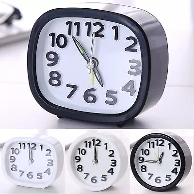 $12.72 • Buy Battery Operated Quartz Alarm Clocks Bedside Home No Ticking Snooze Silent Clock