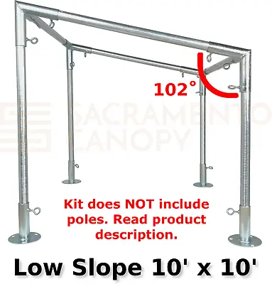 Slope Lean-To Canopy Fittings Kits DIY Greenhouse RV & Boat Carport • £130.17