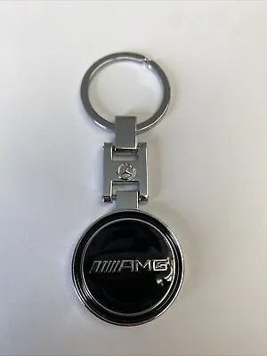 Mercedes Benz AMG Logo Emblem 3D Logo Metal Double Sided Key Chain Keyring • $12.99