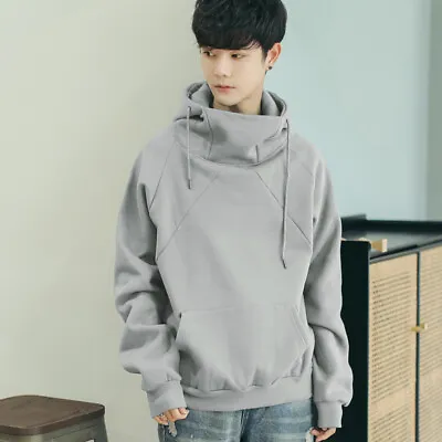 Men's Casual Street Hoodie Loose Long Sleeve Turtleneck Sweatshirt Pullover Tops • $21.86