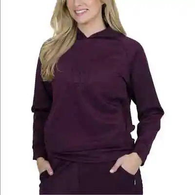 Nicole Miller Sport Scuba Logo Print Activewear Pullover Hoodie Purple Size M • $18.65