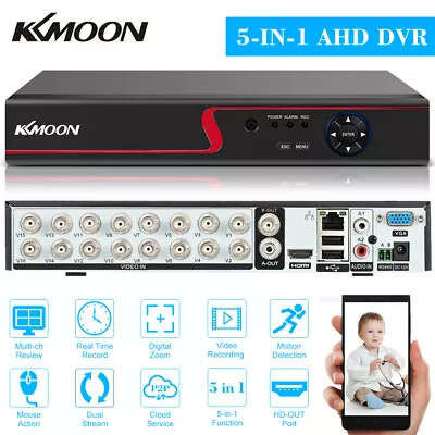 KKMOON 4/8/16CH 1080P 5in1 DVR Video Recorder For Security Camera System R6E0 • $52.99