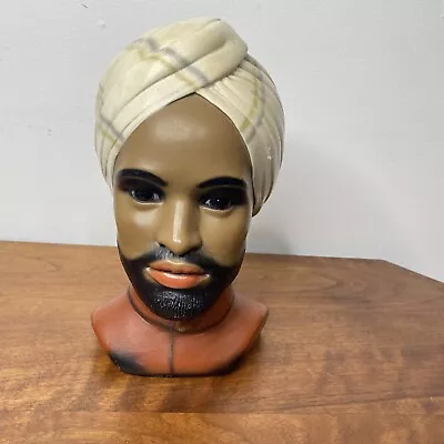 Vintage MCM Marwal Chalkware Man Head Bust Scarf Wrap Turban • $35