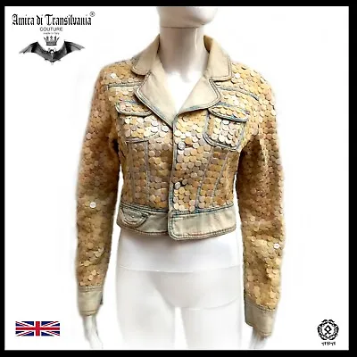 £2487 • Buy Woman Jacket Spring Original Italian Cool Fashion Casual Bikers Sequins Nacre Ok