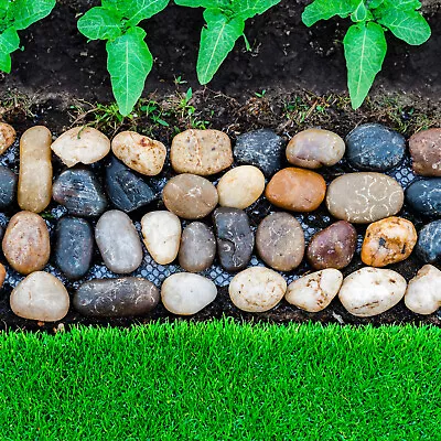 Woodside Pebble Strip Decorative Garden Lawn/Flower Bed Border Edging Pack Of 8 • £14.99