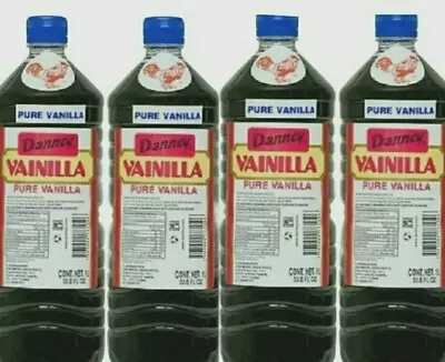 4 X Dark Danncy Pure Mexican Vanilla Extract 33oz1L Ea Plastic Botle From Mexico • $28.99