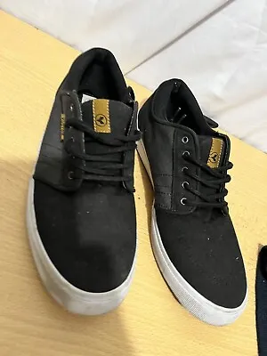 Kustom Mens Remark 2 Casual Shoes Sneakers Black Micro Lace Up Sizes 8 • $35