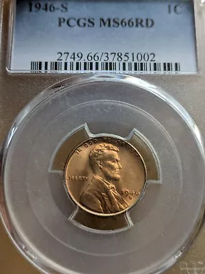 1946-S RED PCGS MS-66  Lincoln BU   Coin Uncirculated Cent  Whole Set Listed • $24