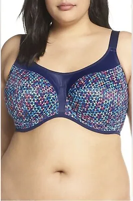 Elomi NAVY GEO Energise 8042 High Impact UW Sports Bra US 38K ~ UK 38H NWT • $34.99