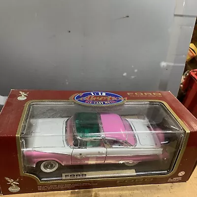 Road Tough 1955 Ford Fairlane Crown Victoria 1:18 Scale Pink White Car Diecast • $28