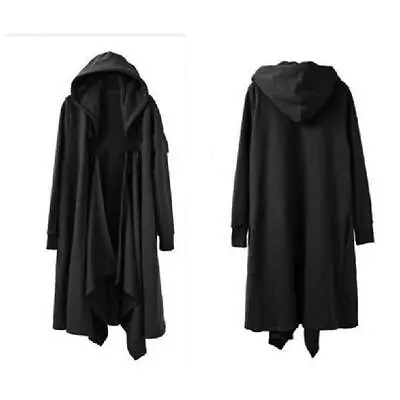 Punk Mens Hooded Cloak Cape Trench Coat Loose Long Jacket Gothic Cardigan Coat C • $26.67