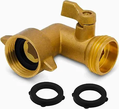 Morvat Brass 90 Degree Hose Elbow With ON/OFF Shutoff Valve • $8