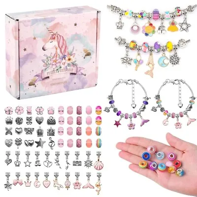 £12.99 • Buy Girls Bracelet Making Kit Beads Jewellery Charms Pendant Set DIY Craft Kids Gift