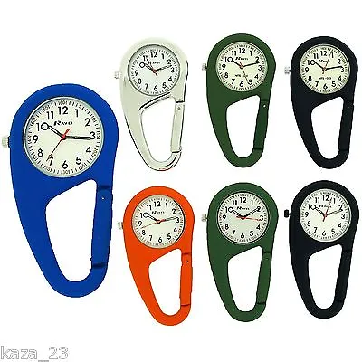  Ravel Clip On Doctors Nurses Paramedic Coloured Carabiner Pocket Fob Watch  • £10.99