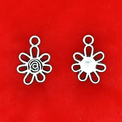 12 X Tibetan Silver Filigree Cute Daisy Flower Garden  Charms Pendants • £2.39