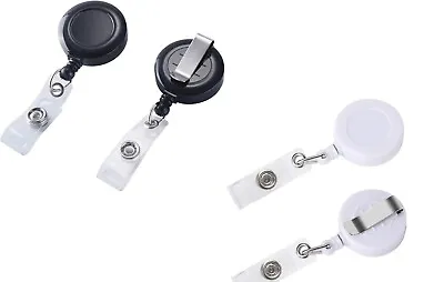 100 50 Wholesale Name Tag Retractable Reel ID Badge With Belt Clip Black White  • $22.99