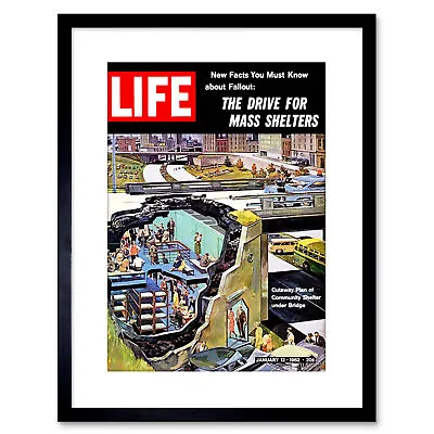 Magazine Fallout Nuclear War Bomb Shelter Framed Art Print 9x7 Inch • £15.99