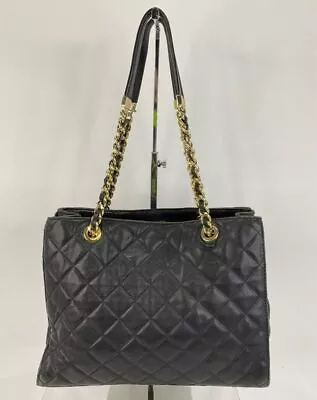 MICHAEL Michael Kors Black Quilted Leather Chain Link Tote Handbag • $14.99