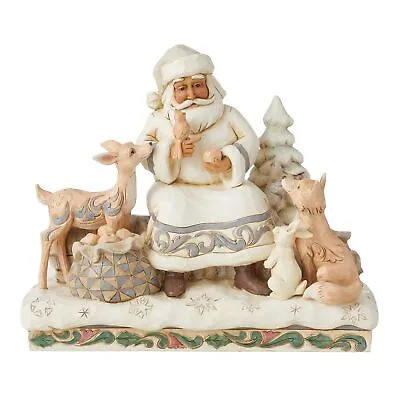 $86.09 • Buy Jim Shore Heartwood Creek Christmas White Woodland Santa Sitting Animals 6011615