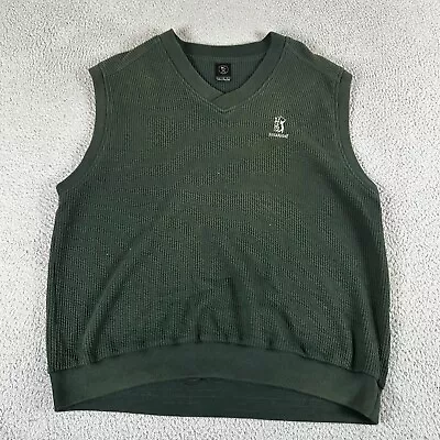 Nike Vest Sweater Mens Large Green Knit Cotton TPC Sugarloaf V-Neck Pullover • $19.99