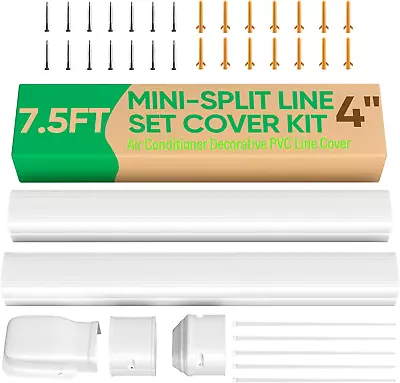 4  7.5Ft Mini Split Line Set Cover Kit PVC Decorative Pump Covers AC Line Cover  • $46.96