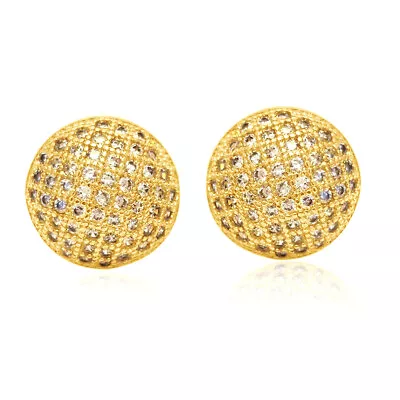 18K Plated Sterling Silver MENS 6MM STUD EARRINGS • $48.59