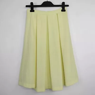 $34.90 • Buy Forever New Size 6 Yellow Midi Skirt Pleat Thick Fabric Exposed Zip Lined A Line