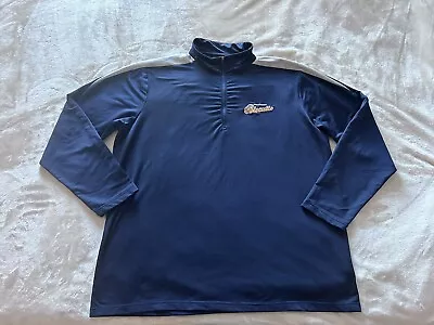 Antigua Mens XL Montgomery Biscuits MiLB 1/4 Zip Navy/white Polyester Jacket • $34.95