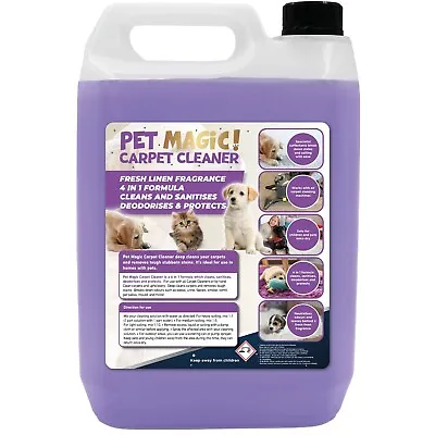 £13.99 • Buy Carpet Shampoo Pet Dog Rug Machine Cleaner 5L Use With VAX Cleaner Doctor Flow