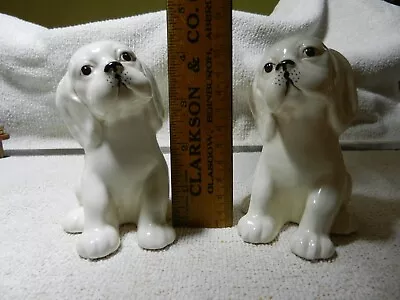 Vintage Beswick Matching Pair Of White Spaniel Dogs (454)  - Excellent Condition • £24