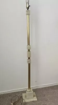 Vintage Onyx Marble And Brass Gold Tone Floor Lamp • $500