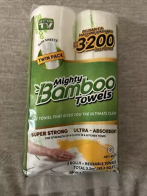 Mighty Bamboo [MBT2PK12] Ultra-Absorbent Reusable Bamboo Towels --2 Twin Pks • $11