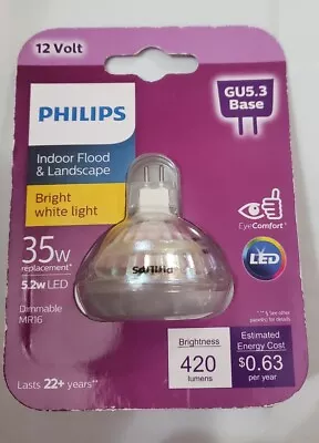 Philips LED MR16 Indoor Flood Landscape 5.2W GU5.3 Bulbs Dimmable NEW • $6.75