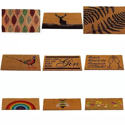 £15.99 • Buy Heavy Duty Coir Mat Natural Insert Rubber Frame Door Mat Indoor Outdoor Pattern