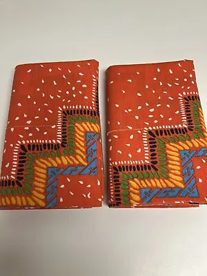 Vintage Martex Pillowcase Set Of 2 Orange Cotton Blend Standard Size USA • $17.99